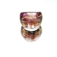 Handmade Glass Acrylic Ring Radiance Golden Orchid Infinity Band