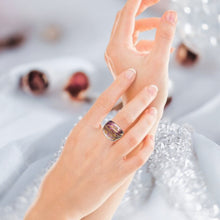 Handmade Glass Acrylic Ring Radiance Golden Orchid Infinity Band