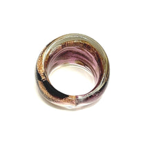 Handmade Glass Acrylic Ring Radiance Golden Orchid Infinity Band