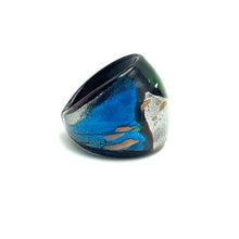 Handmade Glass Acrylic Ring Radiance of Aqua's Artistry Infinity Band