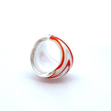 Handmade Glass Acrylic Ring Radiance of Sunlit Orange Infinity Band