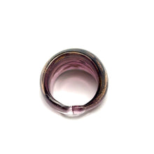 Handmade Glass Acrylic Ring Radiance Orchid Golden Infinity Band