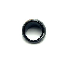 Handmade Glass Acrylic Ring Radiance Silver Noir Infinity Band