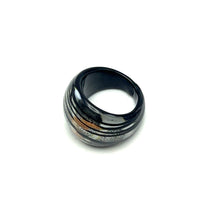 Handmade Glass Acrylic Ring Radiance Silver Noir Infinity Band