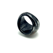 Handmade Glass Acrylic Ring Radiance Silver Noir Infinity Band