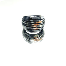 Handmade Glass Acrylic Ring Radiance Silver Noir Infinity Band