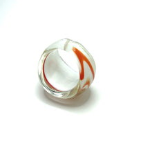 Handmade Glass Acrylic Ring Radiance Sunlit Orange Infinity Band