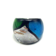Handmade Glass Acrylic Ring Radiance's Aqua Artistry Infinity Band