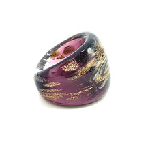 Handmade Glass Acrylic Ring Radiant Glim Orchid Infinity Band