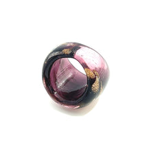 Handmade Glass Acrylic Ring Radiant Glim Orchid Infinity Band