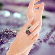 Handmade Glass Acrylic Ring Radiant Glim Orchid Infinity Band