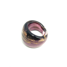 Handmade Glass Acrylic Ring Radiant Glim Orchid Infinity Band