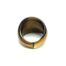 Handmade Glass Acrylic Ring Sapphire Brilliance Golden Infinity Band