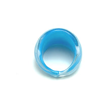 Handmade Glass Acrylic Ring Serenity Ocean Frost Infinity Band