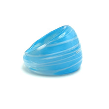 Handmade Glass Acrylic Ring Serenity Ocean Frost Infinity Band