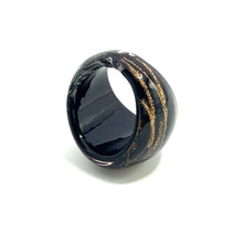 Handmade Glass Acrylic Ring Shadowed Gilt Infinity Band