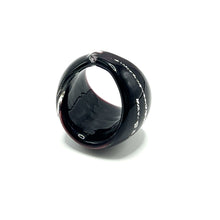 Handmade Glass Acrylic Ring Silver Edge Streak Urban Infinity Band