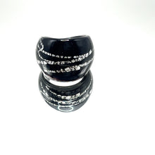 Handmade Glass Acrylic Ring Silver Edge Streak Urban Infinity Band
