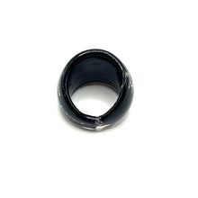 Handmade Glass Acrylic Ring Silver Edge Streak Urban Infinity Band
