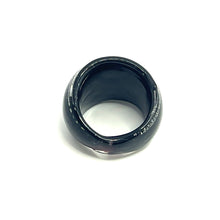 Handmade Glass Acrylic Ring Silver Edge Urban Streak Infinity Band