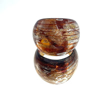 Handmade Glass Acrylic Ring Silver Luster Amber Glitter  Infinity Band