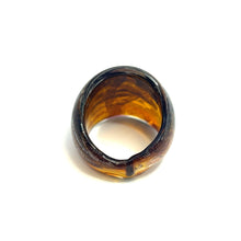 Handmade Glass Acrylic Ring Silver Luster Amber Glitter  Infinity Band