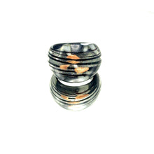 Handmade Glass Acrylic Ring Silver Radiance Noir Infinity Band