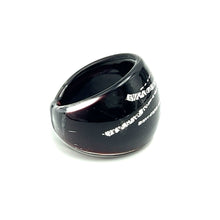 Handmade Glass Acrylic Ring Silver Streak Edge Urban Infinity Band