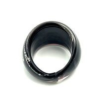 Handmade Glass Acrylic Ring Silver Streak Edge Urban Infinity Band