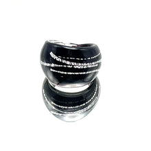 Handmade Glass Acrylic Ring Silver Streak Edge Urban Infinity Band