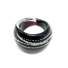 Handmade Glass Acrylic Ring Silver Streak Edge Urban Infinity Band