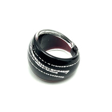 Handmade Glass Acrylic Ring Silver Streak Edge Urban Infinity Band