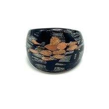 Handmade Glass Acrylic Ring Silver Stroke Artistic Infinity Band