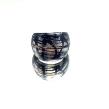 Handmade Glass Acrylic Ring Silver Stroke Elegance Harmonic Infinity Band