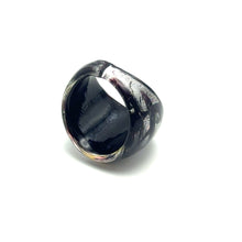 Handmade Glass Acrylic Ring Silver Stroke Elegance Harmonic Infinity Band