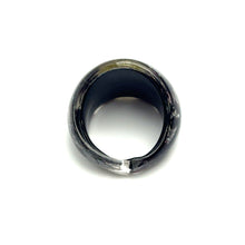 Handmade Glass Acrylic Ring Silver Stroke Elegance Harmonic Infinity Band