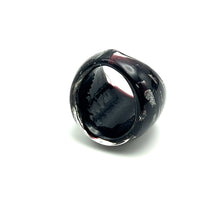 Handmade Glass Acrylic Ring Silver Stroke Infinity Band