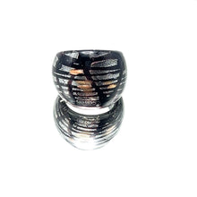 Handmade Glass Acrylic Ring Silver Stroke Infinity Band
