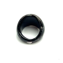 Handmade Glass Acrylic Ring Silver Stroke Infinity Band