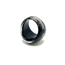 Handmade Glass Acrylic Ring Silver Stroke Unique Infinity Band