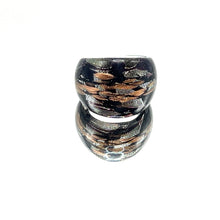 Handmade Glass Acrylic Ring Silver Stroke Unique Infinity Band