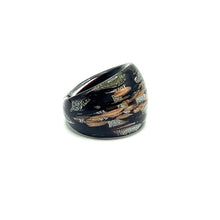 Handmade Glass Acrylic Ring Silver Stroke Unique Infinity Band