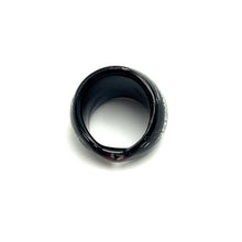 Handmade Glass Acrylic Ring Silver Urban Edge Streak Infinity Band