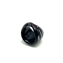 Handmade Glass Acrylic Ring Silver Urban Edge Streak Infinity Band
