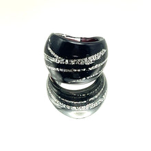 Handmade Glass Acrylic Ring Silver Urban Edge Streak Infinity Band