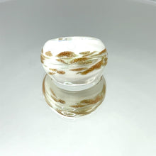 Handmade Glass Acrylic Ring Snowfall Delight Gilded Infinity Band