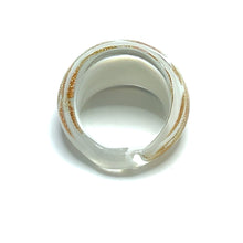 Handmade Glass Acrylic Ring Snowfall Delight Gilded Infinity Band