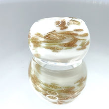 Handmade Glass Acrylic Ring Snowfall Gilded Delight Infinity Band