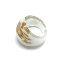 Handmade Glass Acrylic Ring Snowfall Gilded Delight Infinity Band