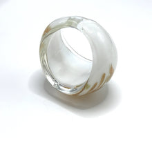 Handmade Glass Acrylic Ring Snowfall Gilded Delight Infinity Band